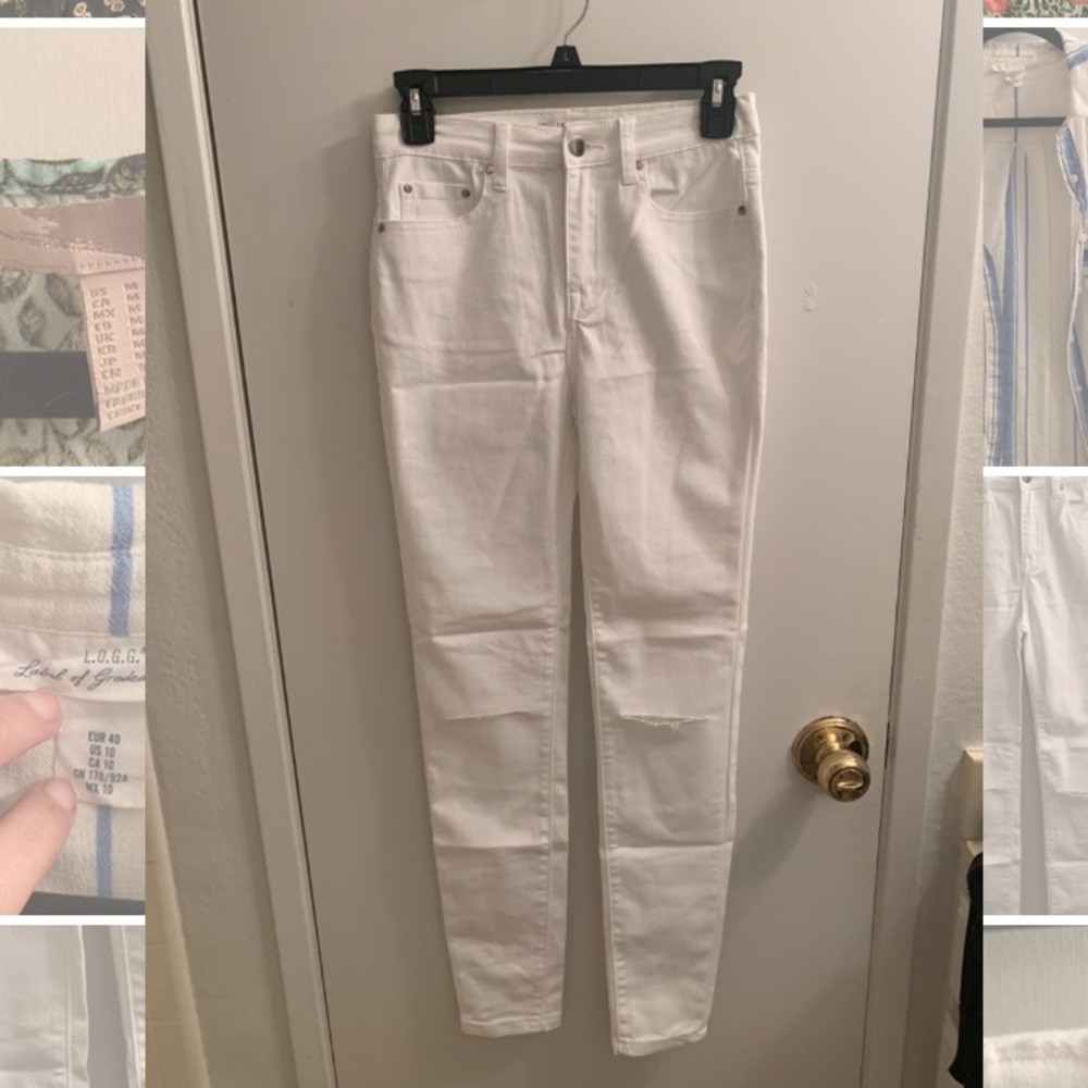 White Forever 21 Jeans with rips in knees